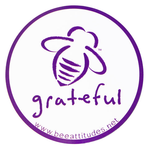 Bee Grateful White/Vintage Purple Magnet - BeeAttitudes