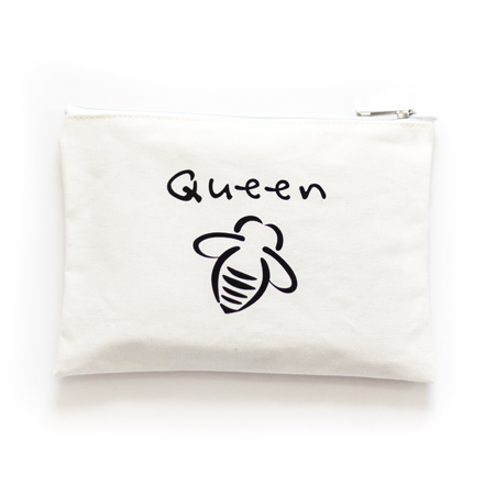 Canvas Zip Pouch - Queen Bee - BeeAttitudes