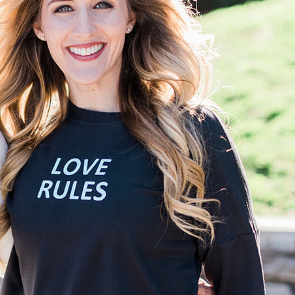 Love Rules Everyday Sweatshirt - Dark Charcoal - BeeAttitudes