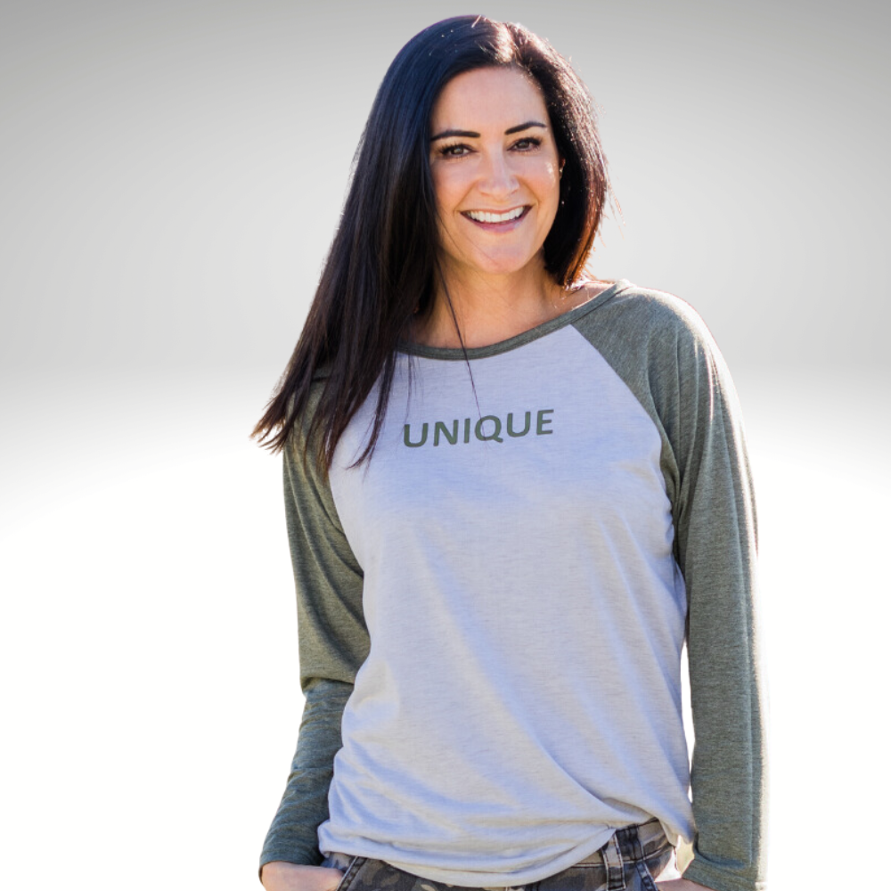 Unique Raglan - BeeAttitudes Be your own kind of beautiful!  Unique says it all - be you and be proud!  This might be the softest shirt you'll ever put on but it's bold in spirit! Graphic T-Shirt