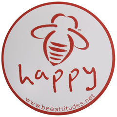 Bee Happy White/Red Magnet - BeeAttitudes
