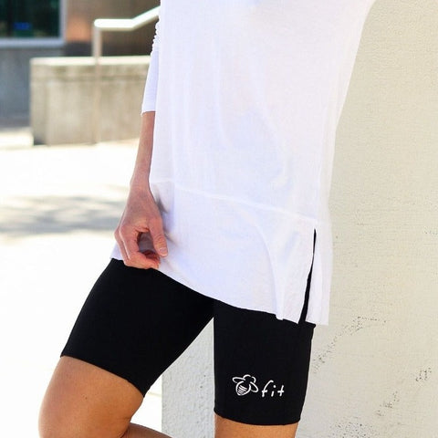 Bee Fit Biker Shorts (with Pocket) - Black - BeeAttitudes