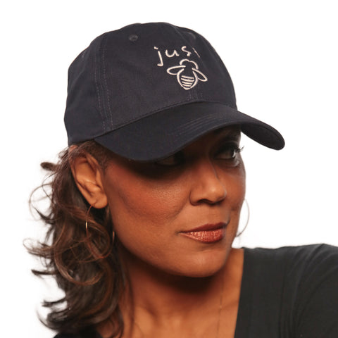 Just Bee Baseball Cap - Navy - BeeAttitudes If you want to be happy, just be - Leo Tolstoy  We found your new go-to hat! Our embroidered ball caps make the perfect gift for someone who’s gone out of their way to show you kindness, or a little inspirational reminder to yourself. Either way, it will be sure to make someone smile!