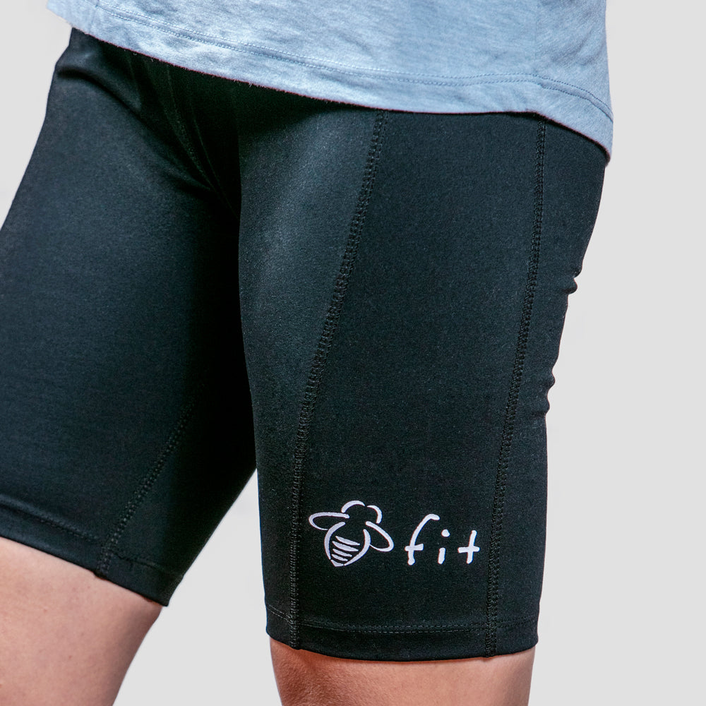 Bee Fit Biker Shorts Black with Pocket - BeeAttitudes
